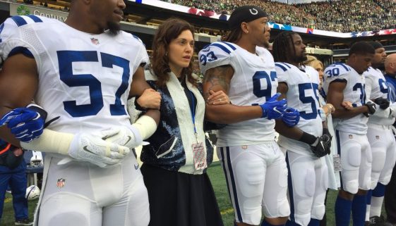 Colts Stand for Anthem with Owner and GM