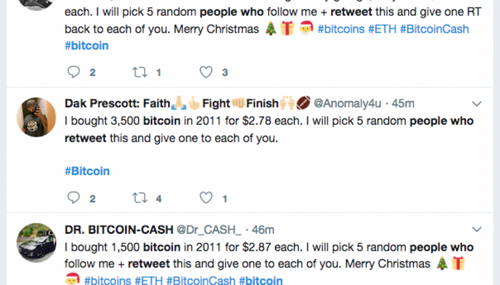 Bitcoin scam on Twitter