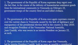 South Korea on Venezuela Crisis