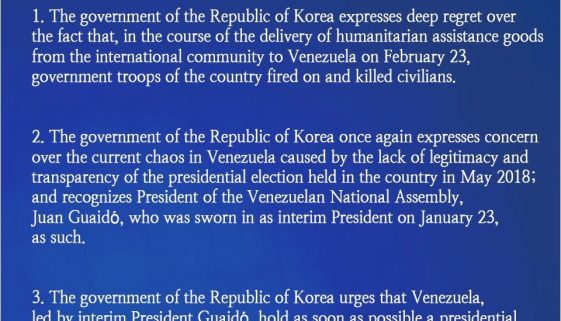 South Korea on Venezuela Crisis