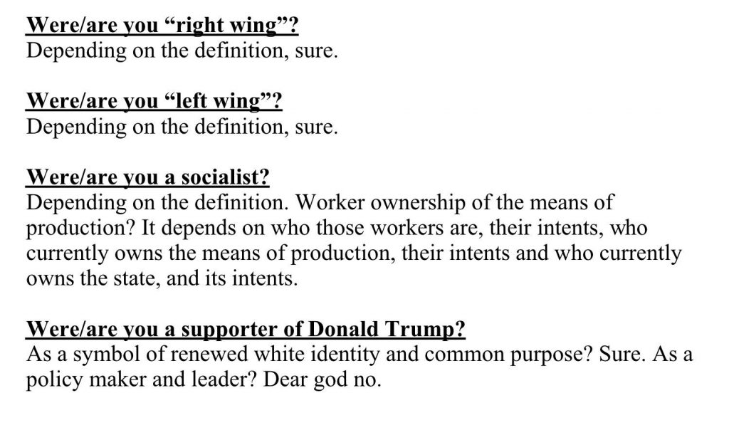 Left wing, Right wing, socialist
