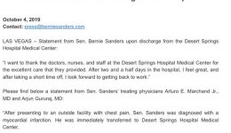 Sanders heart attack confirmed