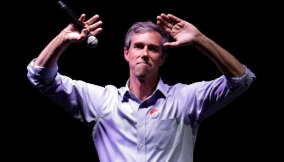 Beto O'Rourke with microphone