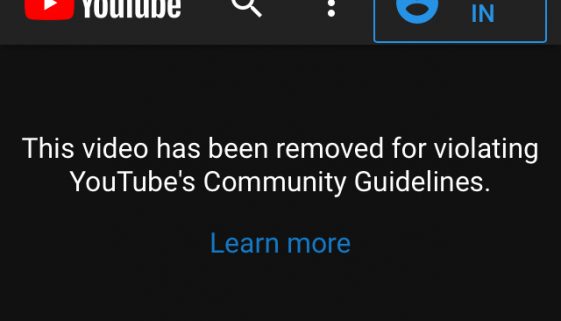 YouTube video banned notice