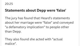 Amber's statement false and with malice