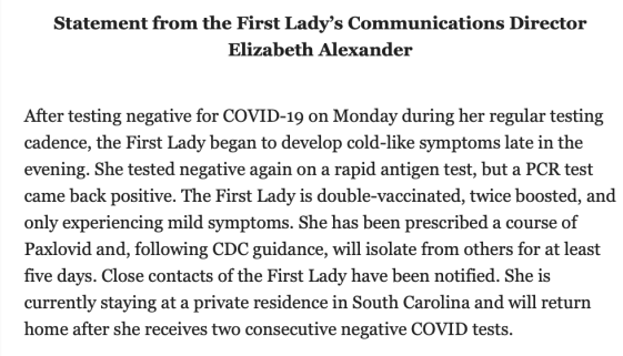 Jill Biden tests positive for COVID