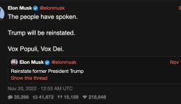 Elon Musk brings back Trump