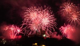 Fireworks during Bastille Day