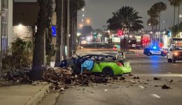 lime-green Altima accident